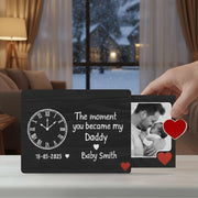 Custom New Dad Baby Reveal Acrylic Slide Ornament: Personalized Photo Keepsake image 1