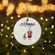 Personalized Cat Mom Ceramic Christmas Ornament