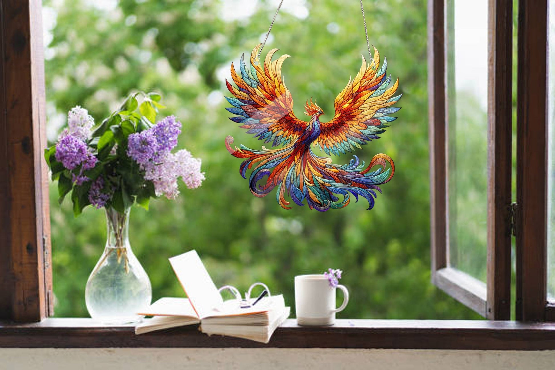 Phoenix ACRYLIC Hanging, Phoenix Acrylic Window Decor,Phoenix lovers gift, Gift For Her, Home decoration, Housewarming gift