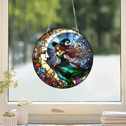 Witch And Moon Acrylic Window Hangings, Halloween decor, Witch lovers, NOTsuncatcher, Gift For Her, Home Decor