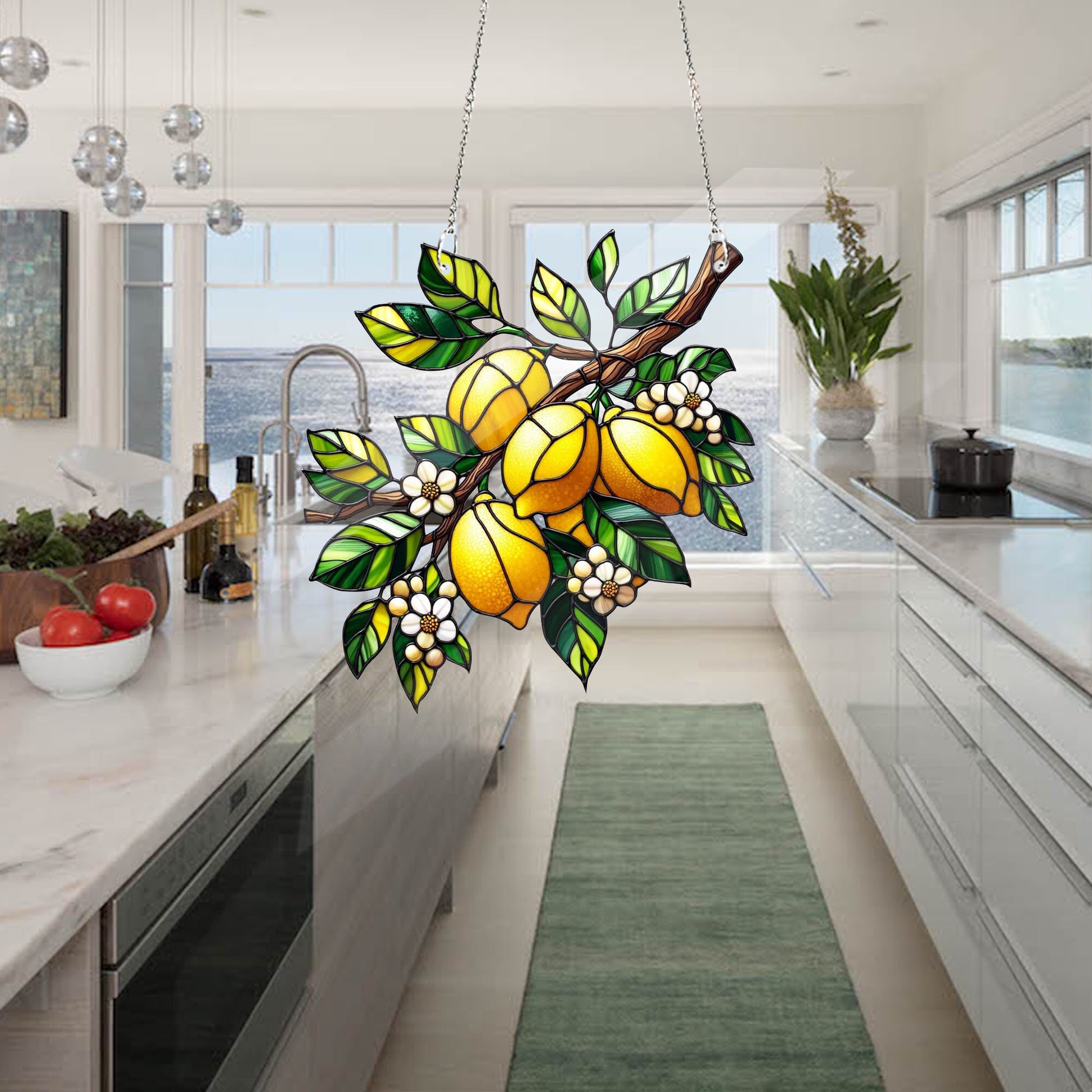 ACRYLIC Lemon Branch Window Hanging, Lemon Branch Gift, Mother's Day Gift, Gift For mom, Mom Gift, Fruit Lover Gift, Kitchen Decor, Mom Gift