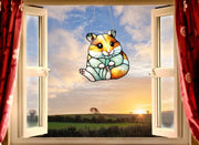 ACRYLIC Hamster Window Hanging, FAUX Stain Glass, Cute hamster Decor, Animal Decor, Hamster mom gift, Mothers day gift, gift for kids