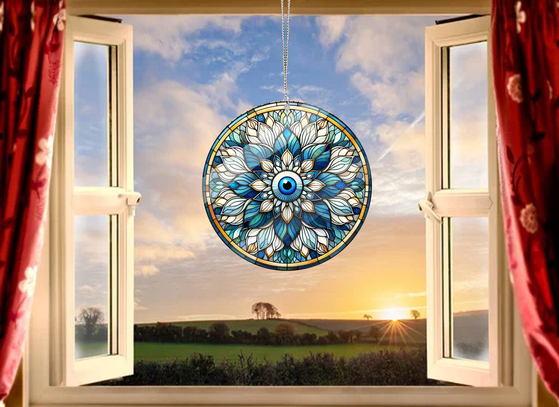 ACRYLIC Evil Eye Window Hanging, Protection Decor, Mother's Day Gift, Gift For Mom, Eye Hanging , Window decor