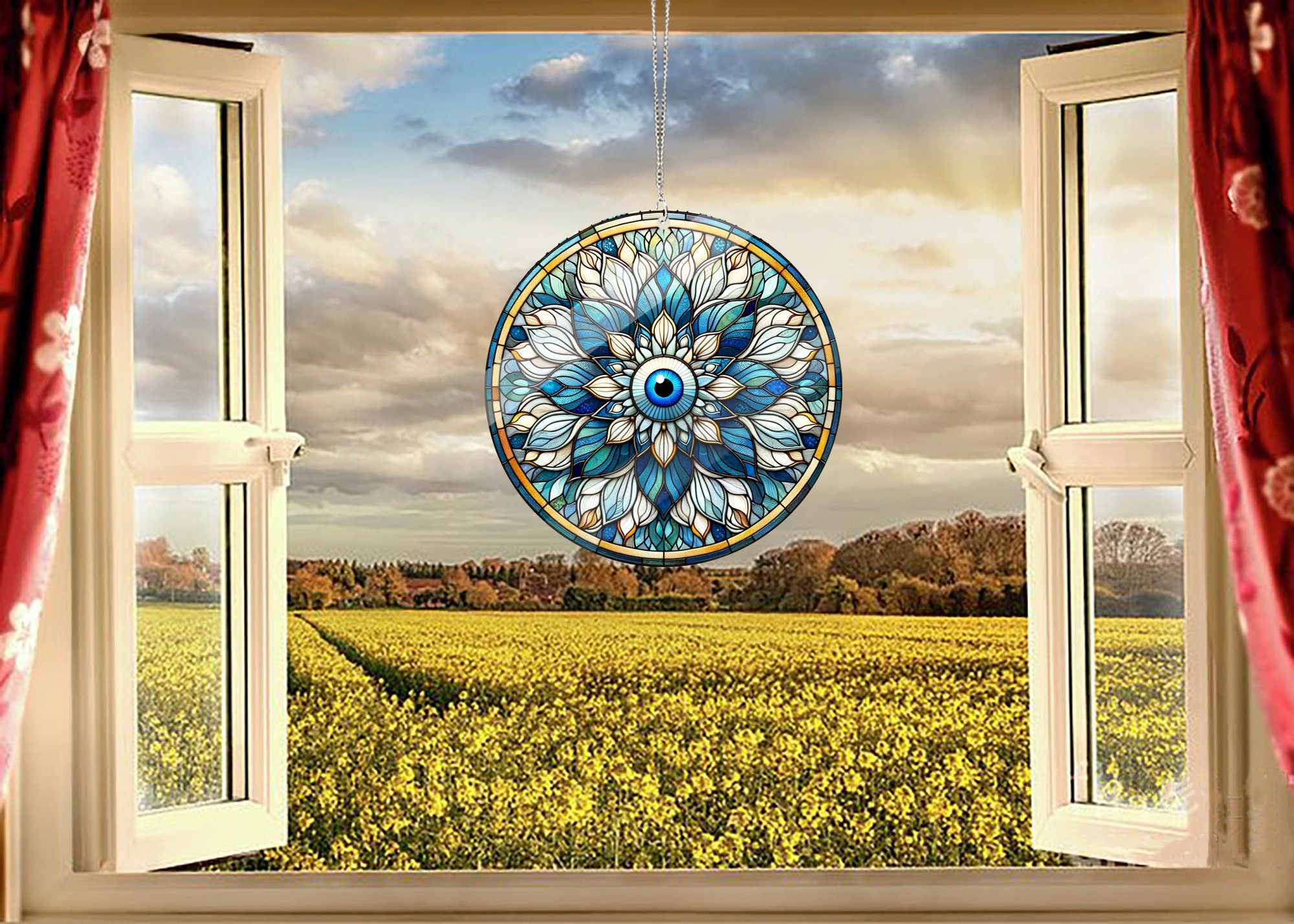 ACRYLIC Evil Eye Window Hanging, Protection Decor, Mother's Day Gift, Gift For Mom, Eye Hanging , Window decor