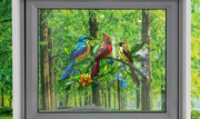 Birds on branch style Vinyl Decal, Window Art, Bird lovers gift, Bird Nerds, Mothers day gift, birds decal