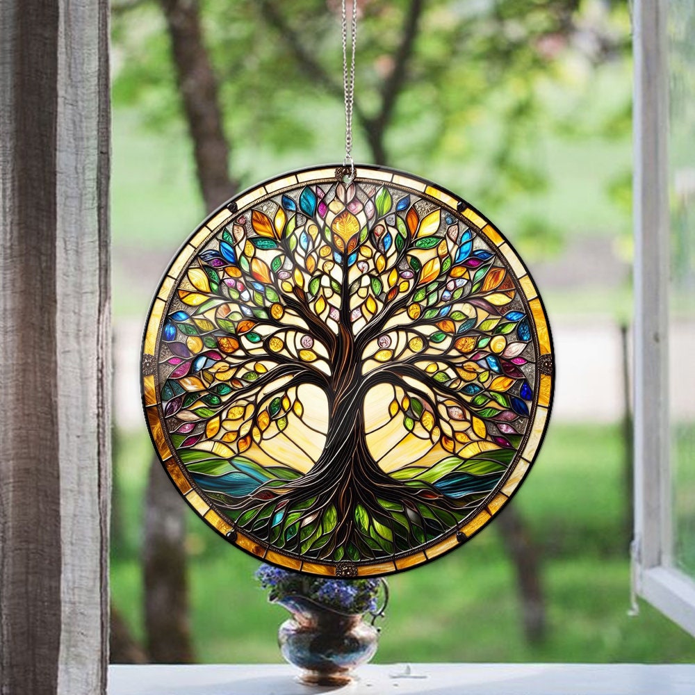ACRYLIC Tree Of Life Window Hanging, Tree Of Life Gift, Meaningful Gift, Home Decor Gift, Gift For Mom,Nana Gift,Grandma Gift,Window Hanging