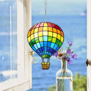 ACRYLIC Rainbow Hot Air Balloon Window Hanging, Air Balloon Gift, Air Balloon Hanging, FAUX Stain Glass, Home Decor, Yard Decor, not glass