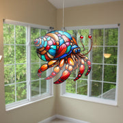 Hermit Crabs Faux Stained Glass, Hermit Crabs Acrylic Window Hangings, Home Decor, Nature Sea, Crab lovers gift, Not Suncatcher