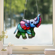 Elephant Faux Stained Glass, Acrylic Window Hangings, Gift For Her, Nature Animal, Not Suncatcher, Home Decor, Elephant lover gift