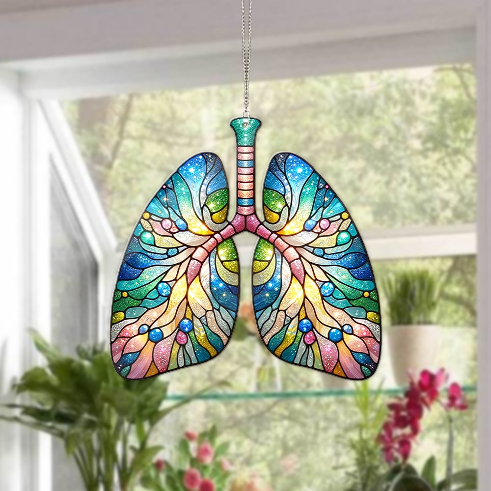 Aesthetic LunG Window Hanging, Lung Acrylic Window hanging, Respiratory Therapist Gift,  Pulmonologist Gift, Lung surgery gift,