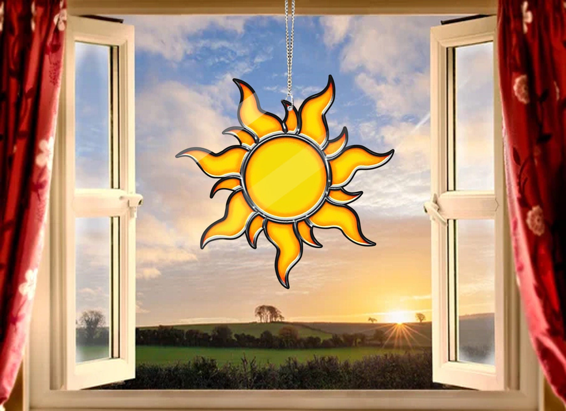 Acrylic Sun Window Hanging, Sun Home Decor, Window Decor, Gift For Her, New Home Decor, Yard Decor, Sun Decor, NOT suncatcher