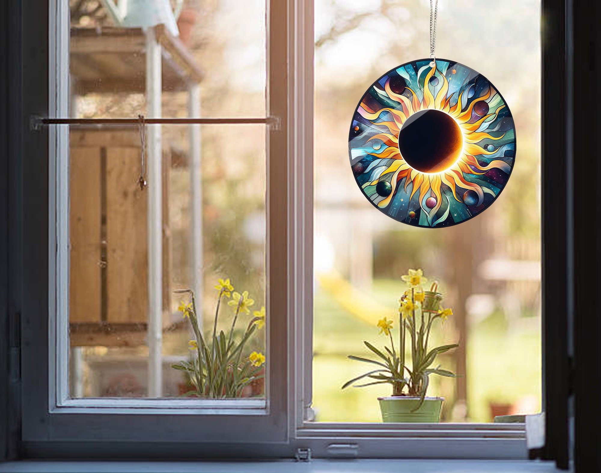Solar Eclipse Memory ACRYLIC Window Hanging, Solar Eclipse 2024 Gift, Solar Eclipse Decor, Astronomy Decor, Astronomy Lover Gift