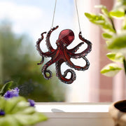 Red Octopus ACRYLIC window hanging, Octopus Window Hangings, Sea Octopus gift, Horror Decor, Faux Stained Glass, NOT suncatcher