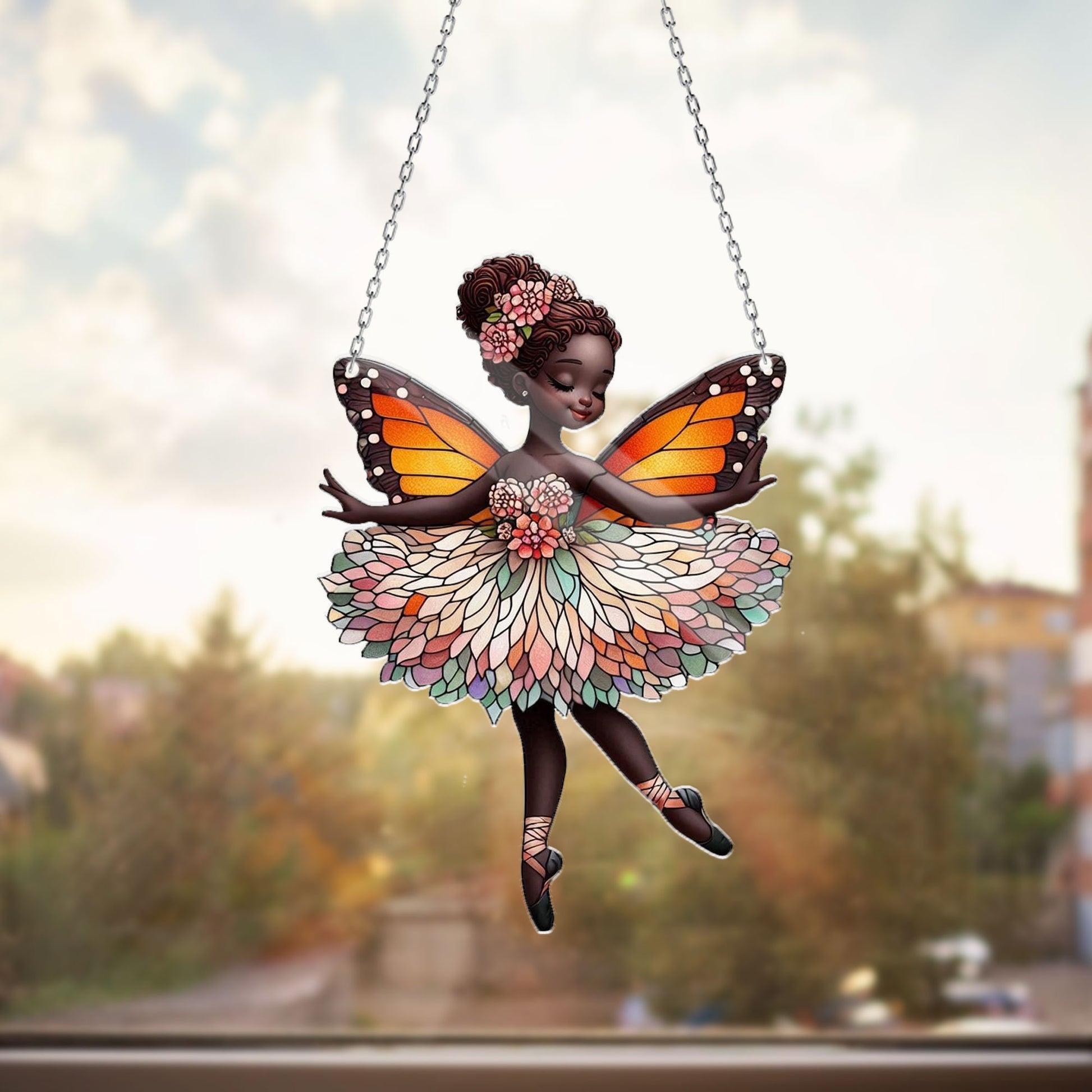 Little Black Girl Ballerina Window Hanging, Ballet Butterly Wings Black Girl Gift, Dance Mom Gift, Ballet ACRYLIC Window Sign, Multi-designs