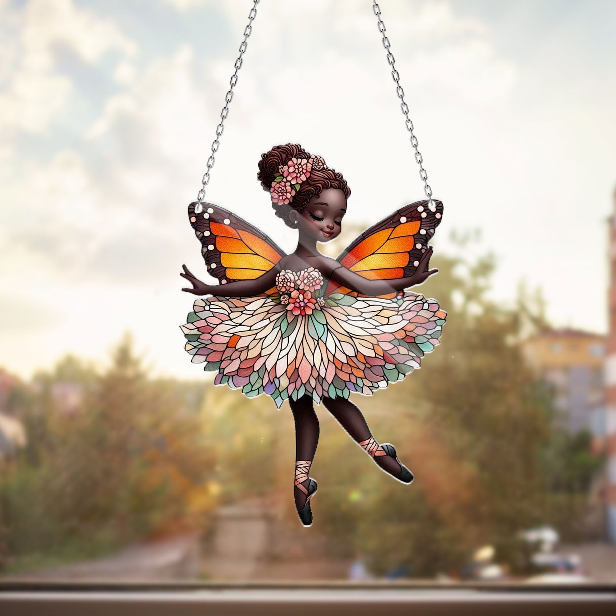 Little Black Girl Ballerina Window Hanging, Ballet Butterly Wings Black Girl Gift, Dance Mom Gift, Ballet ACRYLIC Window Sign, Multi-designs