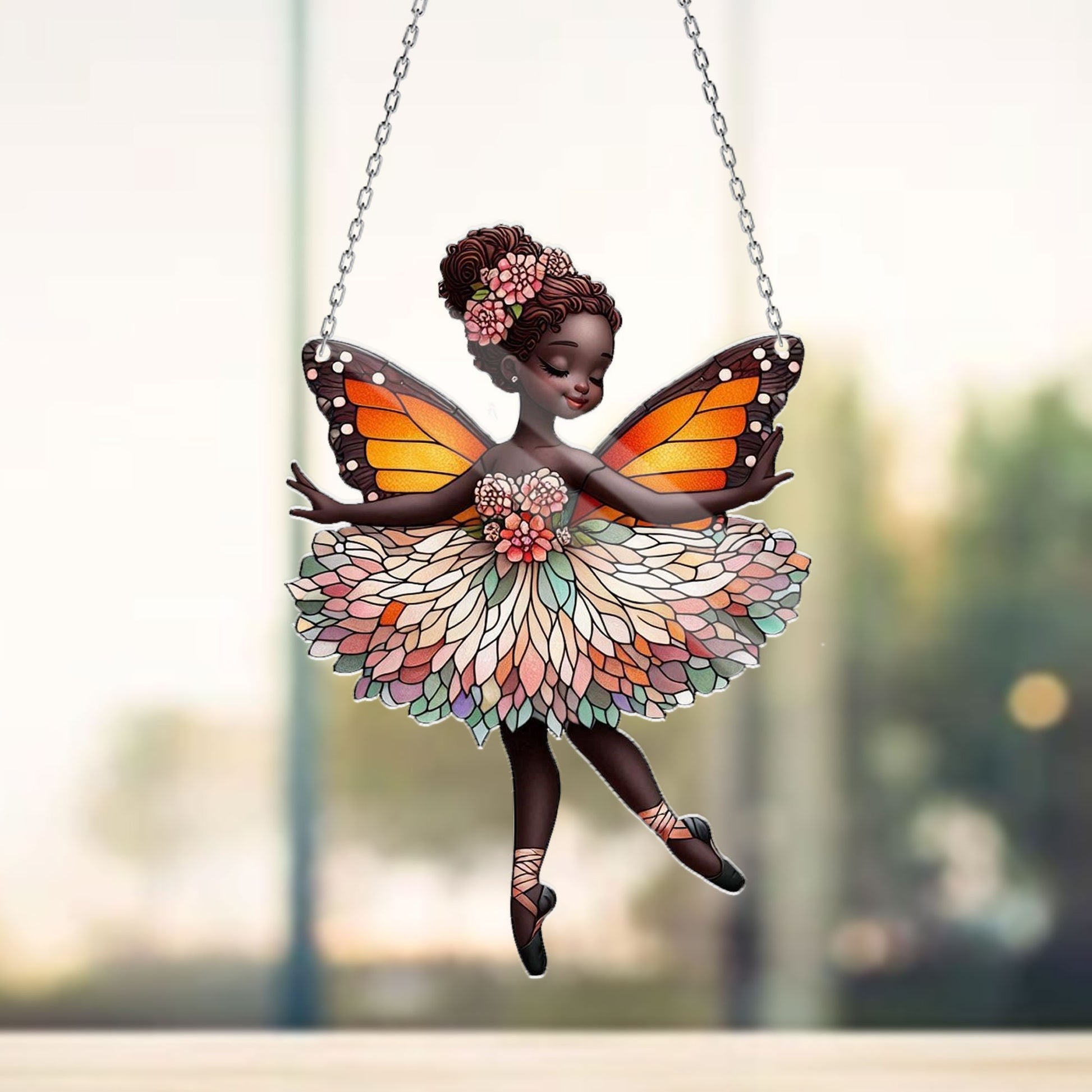 Little Black Girl Ballerina Window Hanging, Ballet Butterly Wings Black Girl Gift, Dance Mom Gift, Ballet ACRYLIC Window Sign, Multi-designs