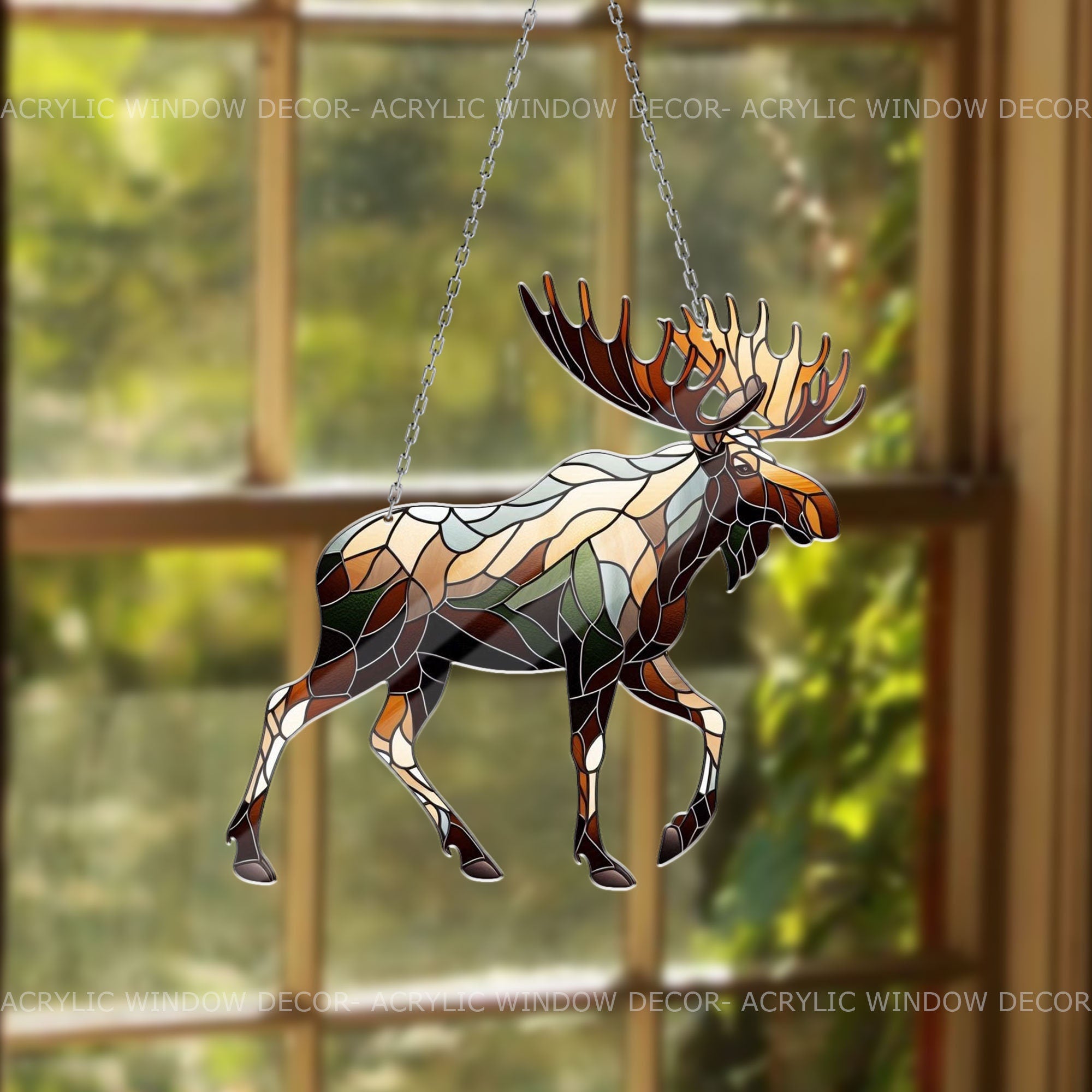 Moose Window Hanging, Hunting Gift, Moose Lover Gift, Moose ACRYLIC Window Hanging, Rustic Home Decor for Moose Lovers, Perfect Hunting Gift