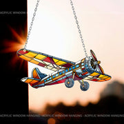 Biplane ACRYLIC Window hanging, 2d Biplane Acrylic Window Decor, Perfect Gift For Home, Airplane Hanging, Aviation Pilot Gift