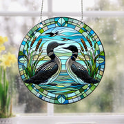 Loon Bird couple ACRYLIC Window Hanging, Wall Art, acrylic Window Hanging, Bird lovers, Kitchen decoration, Bird nerd, Not suncatcher