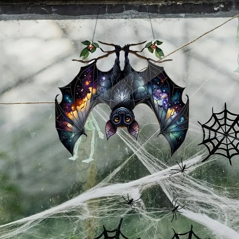Bat Gothic Acrylic Window Hanging, Indoor Decor, Bat lovers gift, Funny Bat window decor, FAUX STAINED GLASS, Not Suncatcher