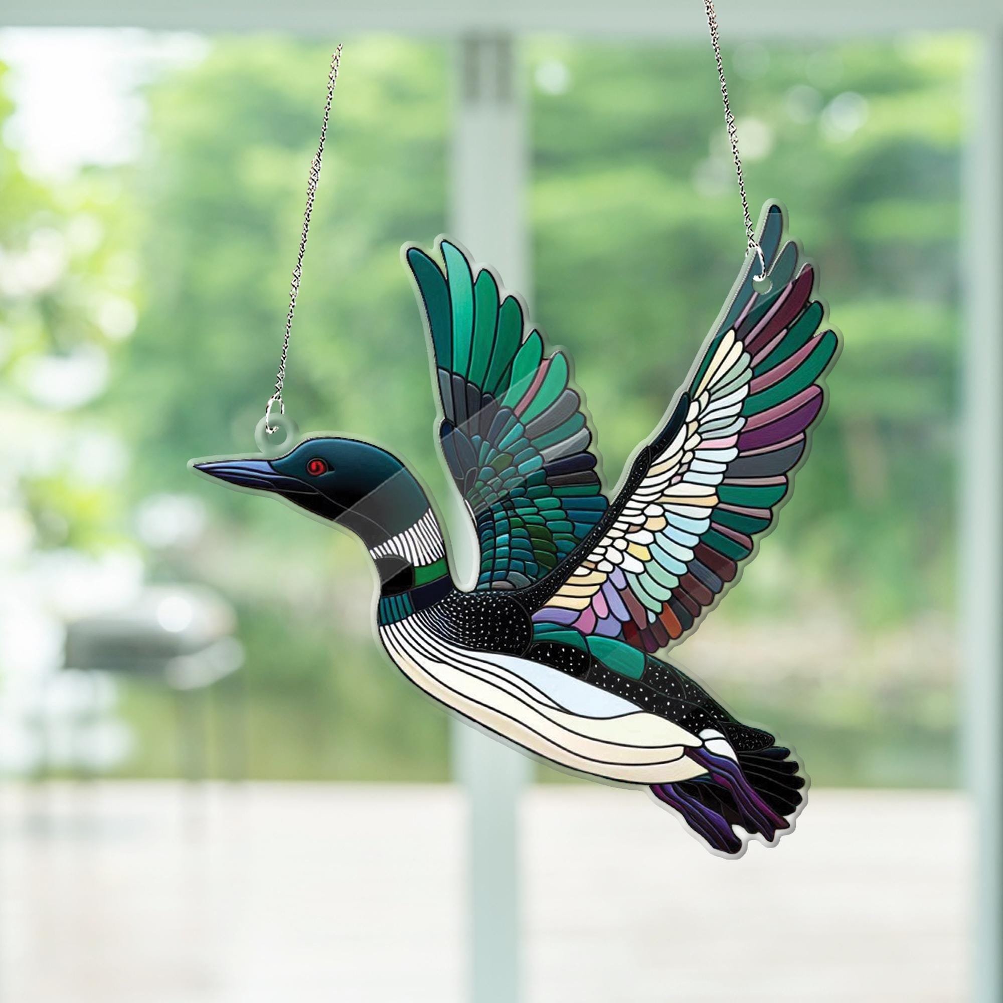 Flying Loon Bird ACRYLIC Window Hanging, Wall Art, acrylic Window Hanging, Bird lovers, Kitchen decoration, Bird nerd, Not suncatcher