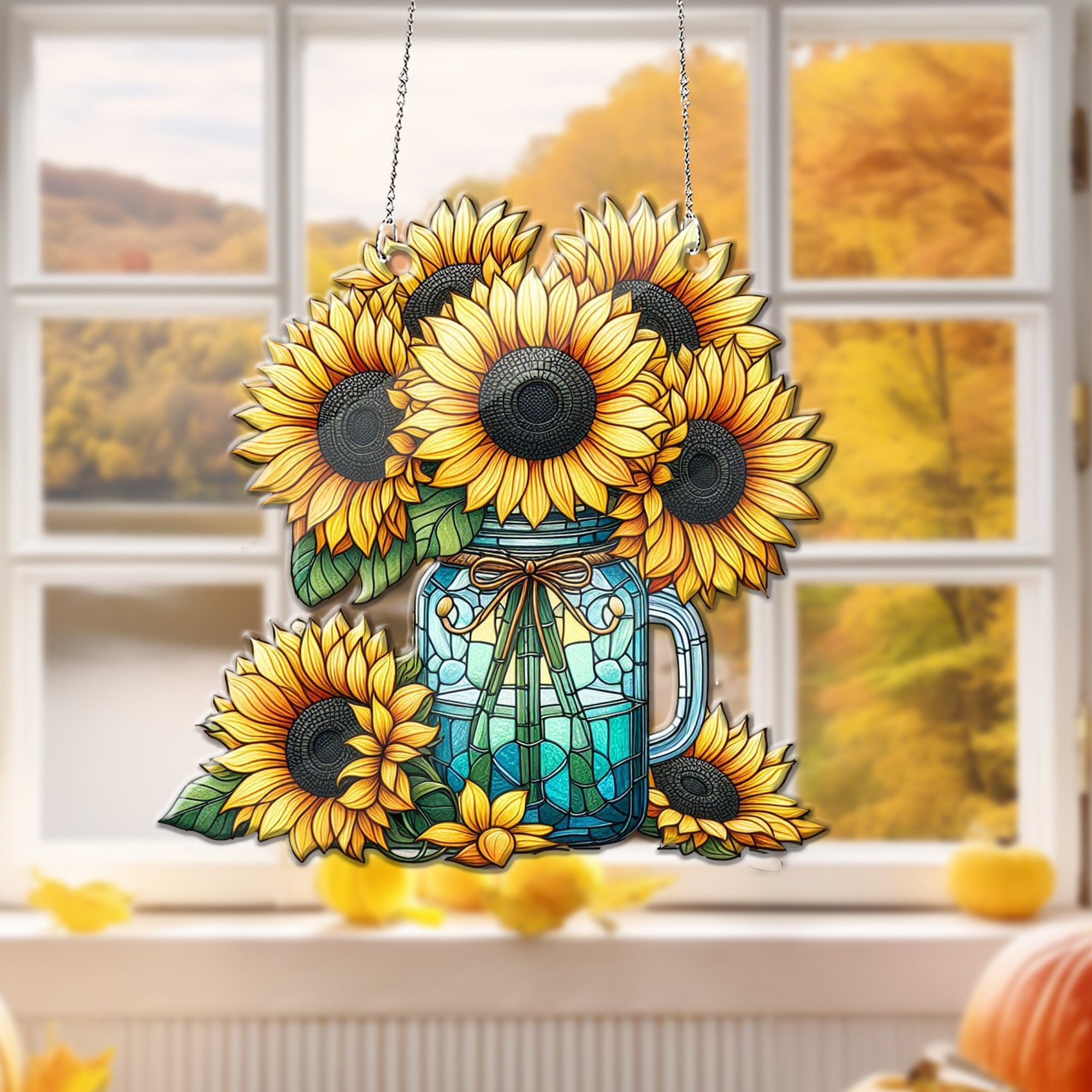 Sunflowers Boutique Acrylic Window Hangings, Sunflowers lover, Grandma gift, Gift For Her, Kitchen decor, not suncatcher, Sunflower sign