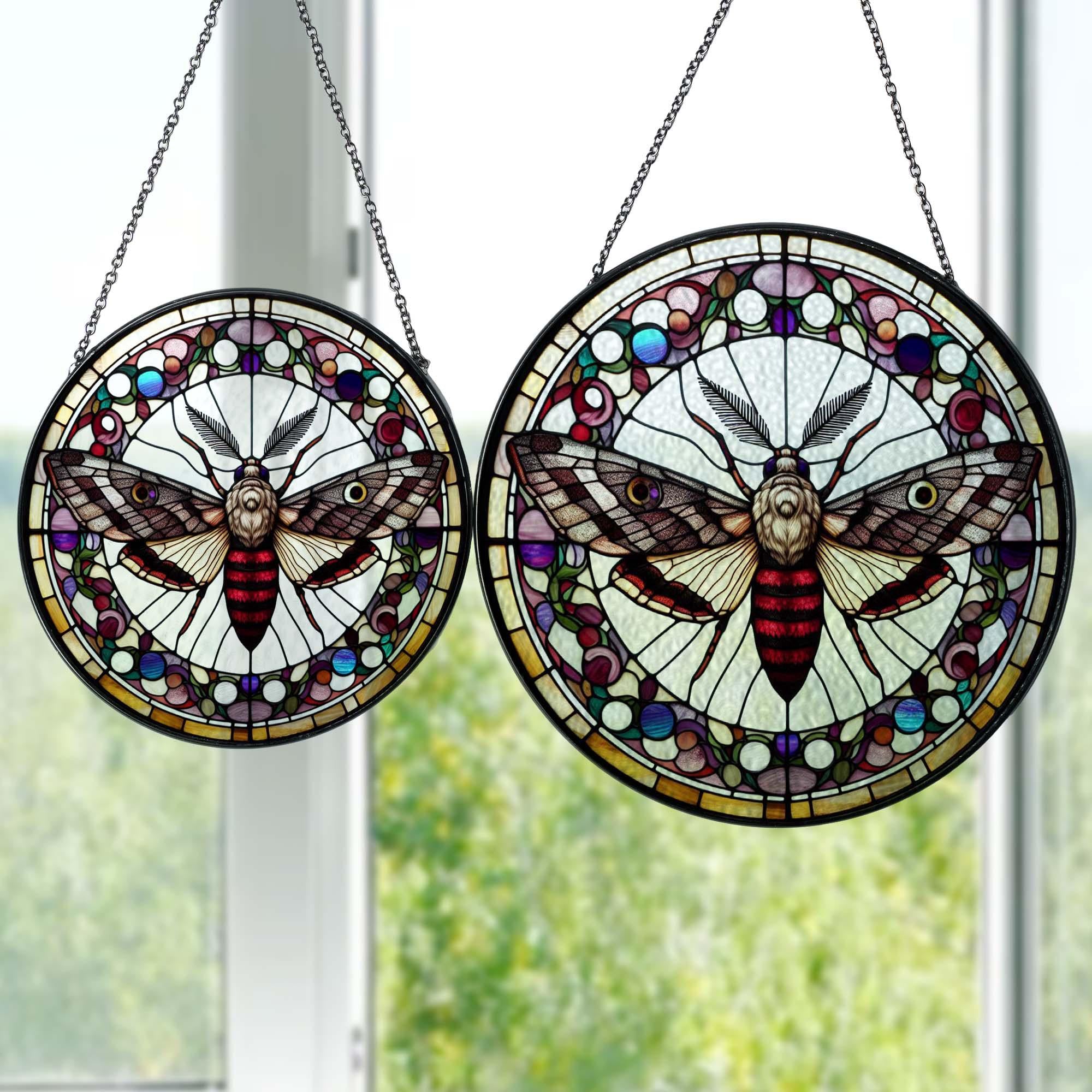Moth GLASS Window Decor, Translucent Decor, Insect glass window hanging, Moth gothic Suncatcher, dark academia, Insect lover gift