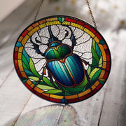 Beetle GLASS Window Decor, Translucent Decor, Insect glass window hanging, Beetle vibrant Decor Gift, Beetle Suncatcher, Insect lover gift