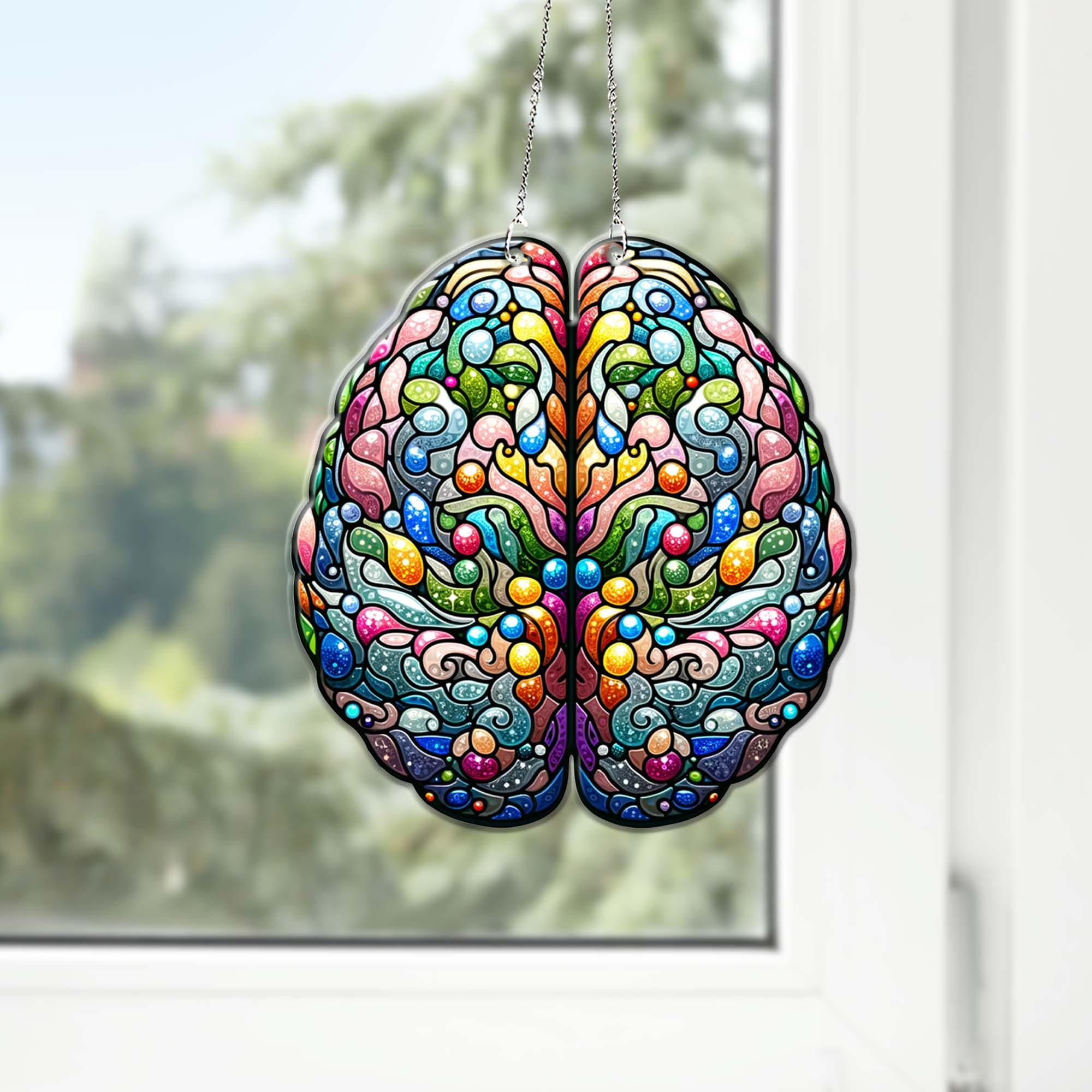 Aesthetic Anatomical Brain Window Hanging, Brain Acrylic Window hanging, Psycology Gift,  perfect gift for student, science lover gift