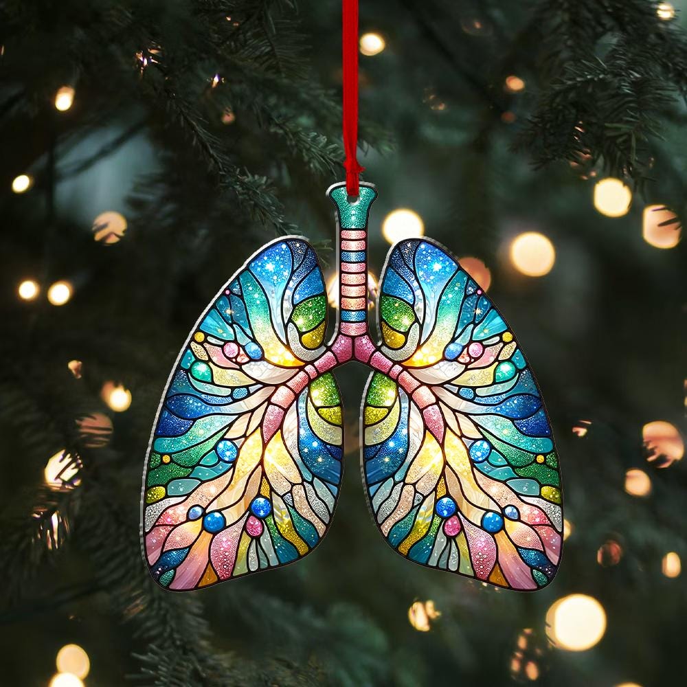 Aesthetic LunG Christmas ornament, anatomical lungs ornament, Respiratory Therapist Gift,  Pulmonologist Gift, Lung surgery gift,