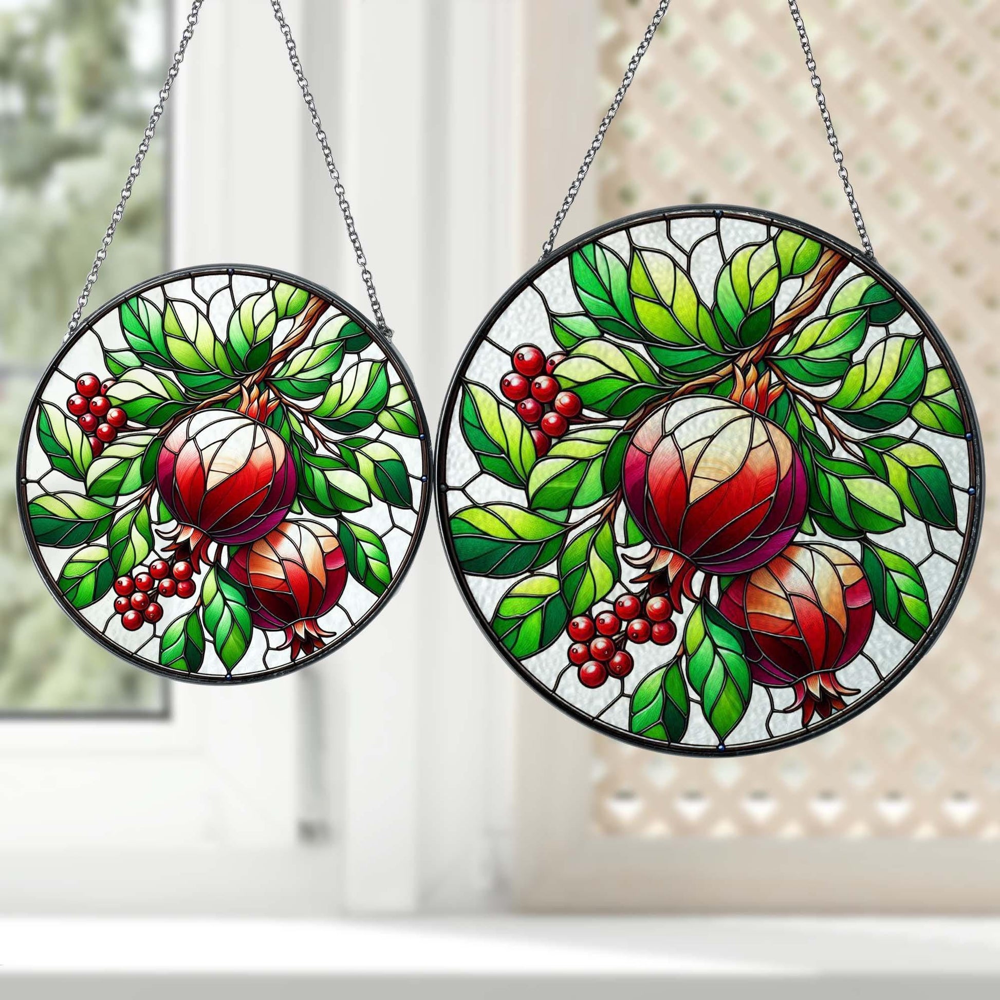 Pomegranate GLASS Decor, Pomegranate Lover Decor, yard Decor, Fruit Suncatcher, Fruit Window Art, Gift For Mom, Mother's day 2025