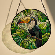 Tropical Toucan Bird GLASS Window Hanging, Bird Window hanging, Toucan Bird ornament, Bird Suncatcher, Toucan bird lover