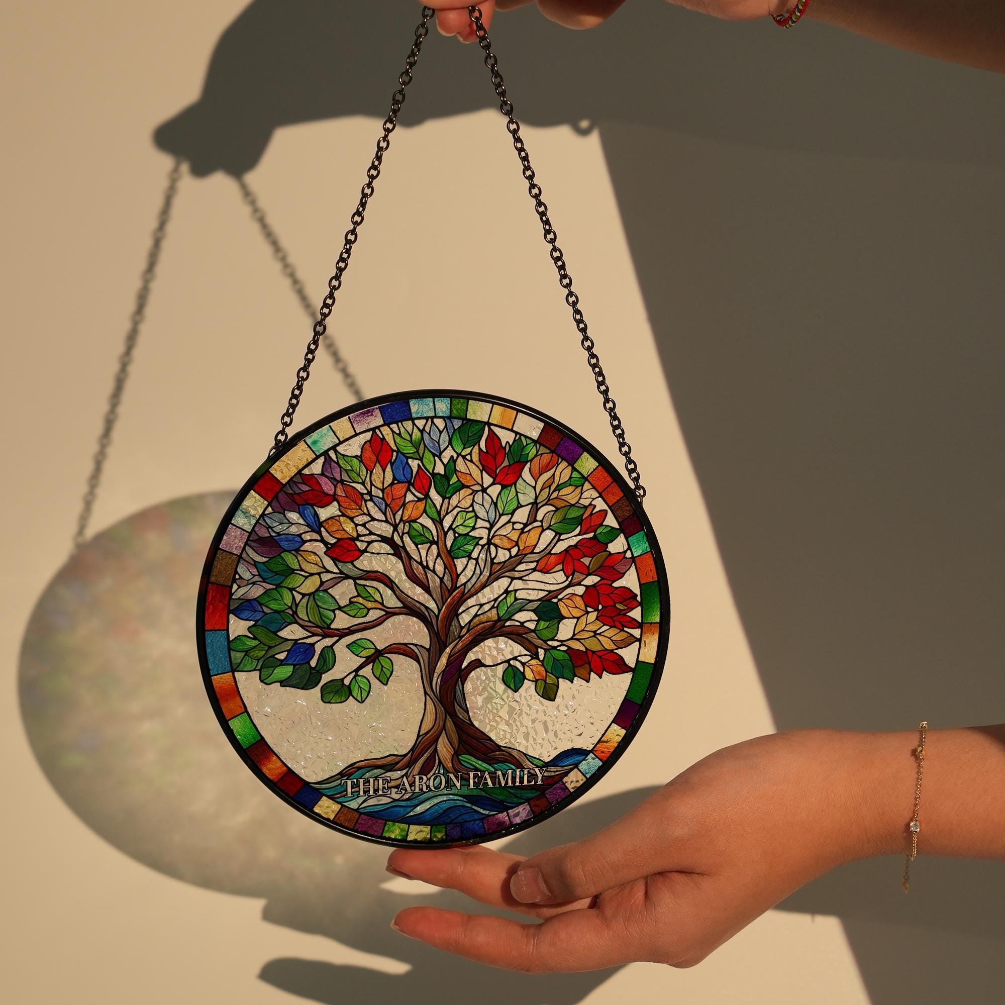 Personalized Tree of life GLASS Suncatcher Hanging, Family suncatcher, Tree of life glass , gift for mom, Perfect for Mother's day gift 2025