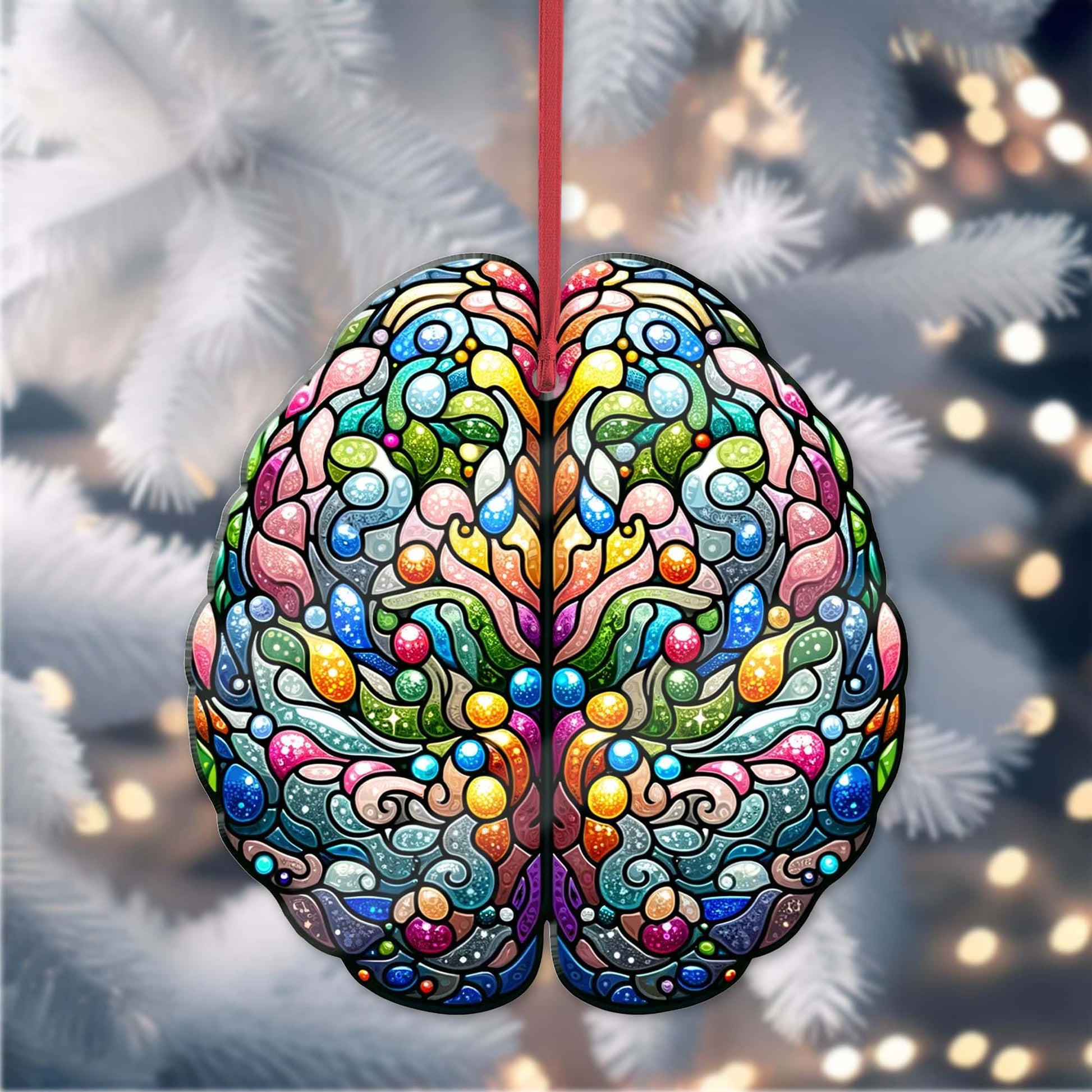 Aesthetic Anatomical Brain Christmas Ornament, Anatomical Brain, Psycology Gift,  perfect gift for student, science lover gift