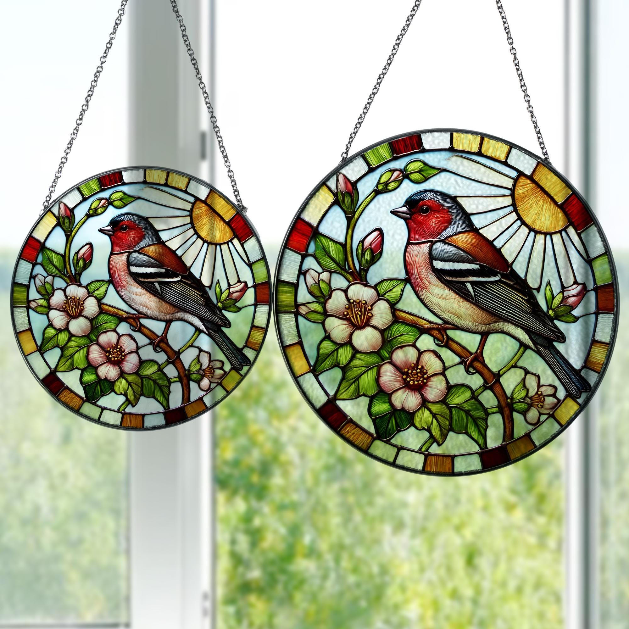 Finch Bird GLASS Decor, Finch Lover decor, Translucent Bird Decor, Bird SUNCATCHER, Bird Nerd Gift, Bird Watching, Finch Bird Decor