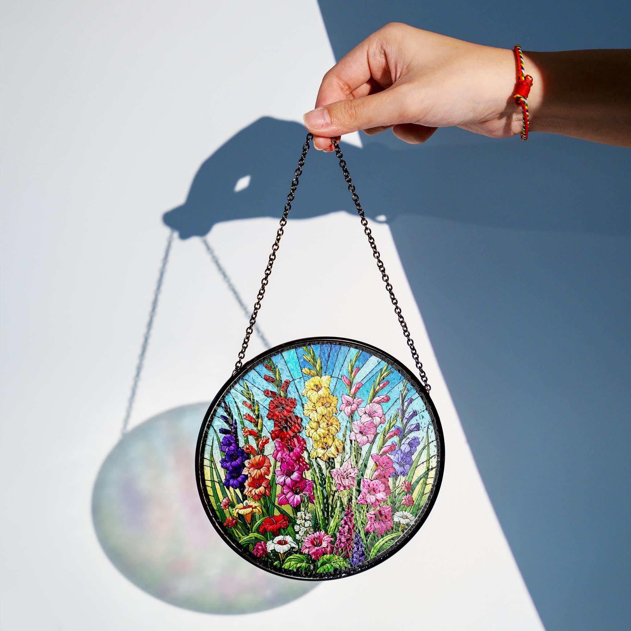 Vibrant Gladiolus Flower GLASS, Flower SUNCATCHER, Flower Home Decor, Gladiolus Decor, Flower Lover Gift, Yard Decor, Gift For Mom