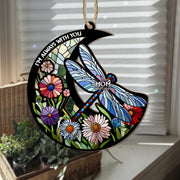 Personalized Memorial Suncatcher Ornament, Dragonfly suncatcher, In loving memory, sympathy gift, I'm always with you, dragonfly lover