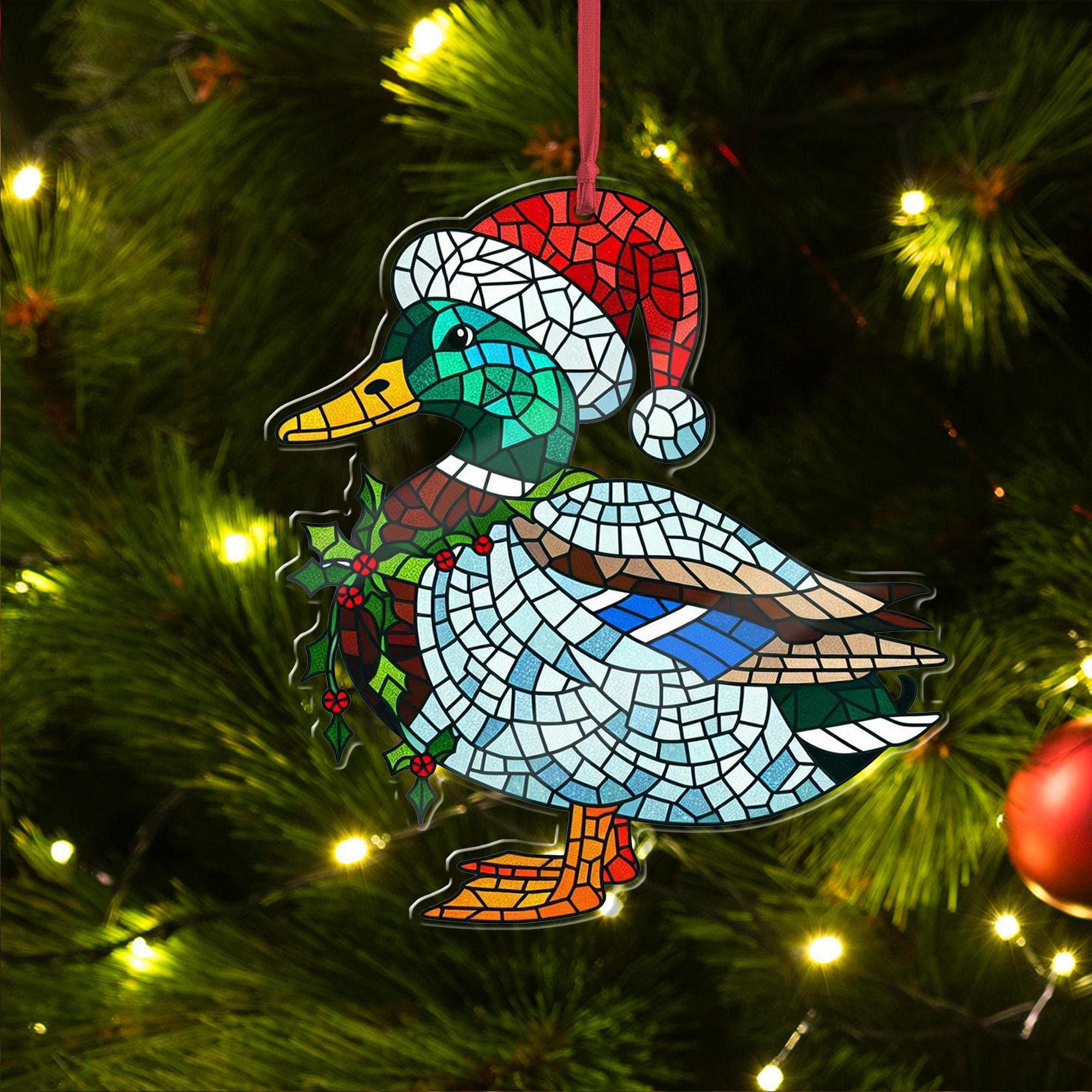 Mallard Duck Christmas ornament, Hunting lover gift, Duck lover gift, Christmas animal, Duck ornament, Gift for dad, cute mallard duck
