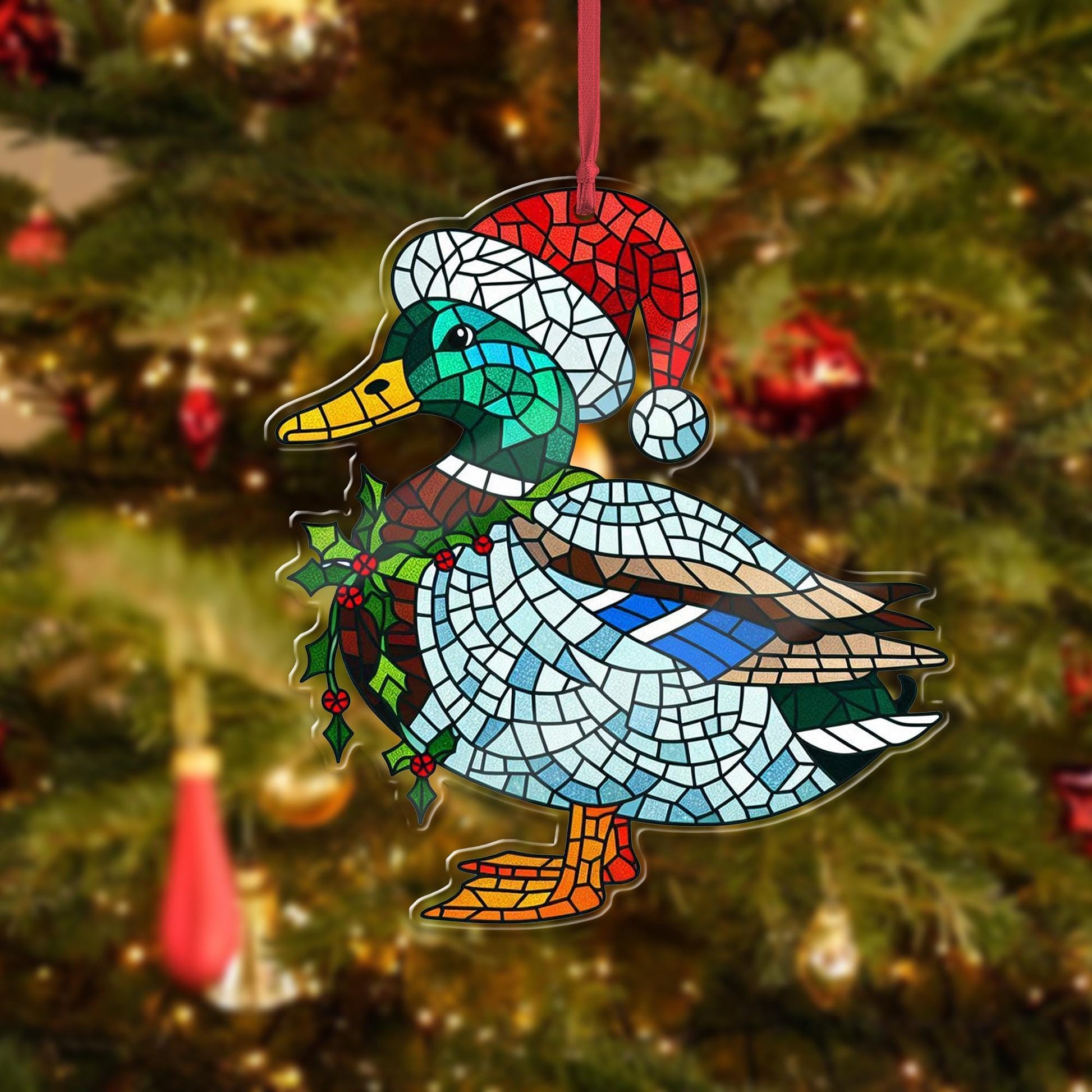 Mallard Duck Christmas ornament, Hunting lover gift, Duck lover gift, Christmas animal, Duck ornament, Gift for dad, cute mallard duck