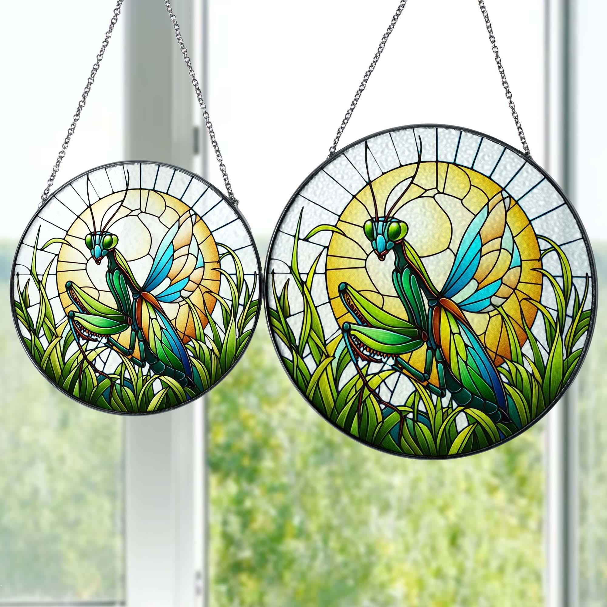 Praying Mantis GLASS Window Decor, Translucent Decor, Insect glass window hanging, vibrant Decor Gift, praying mantis glass, Insect lover