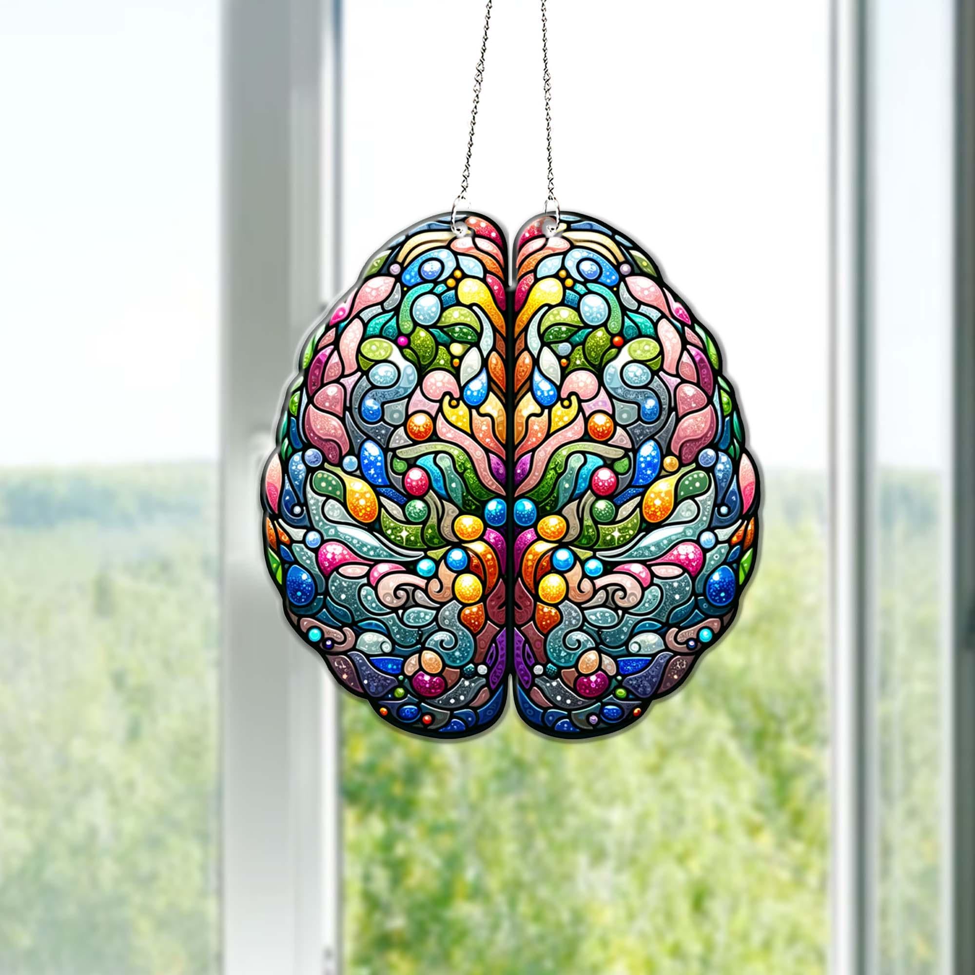Aesthetic Anatomical Brain Window Hanging, Brain Acrylic Window hanging, Psycology Gift,  perfect gift for student, science lover gift