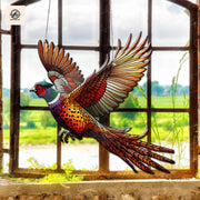 Mid-flying Pheasean ACRYLIC Window Hanging, Pheasant Lover Decor, Pheasant Gift, Bird Lover Decor, Bird Gift, Pheasant Art, Window Art