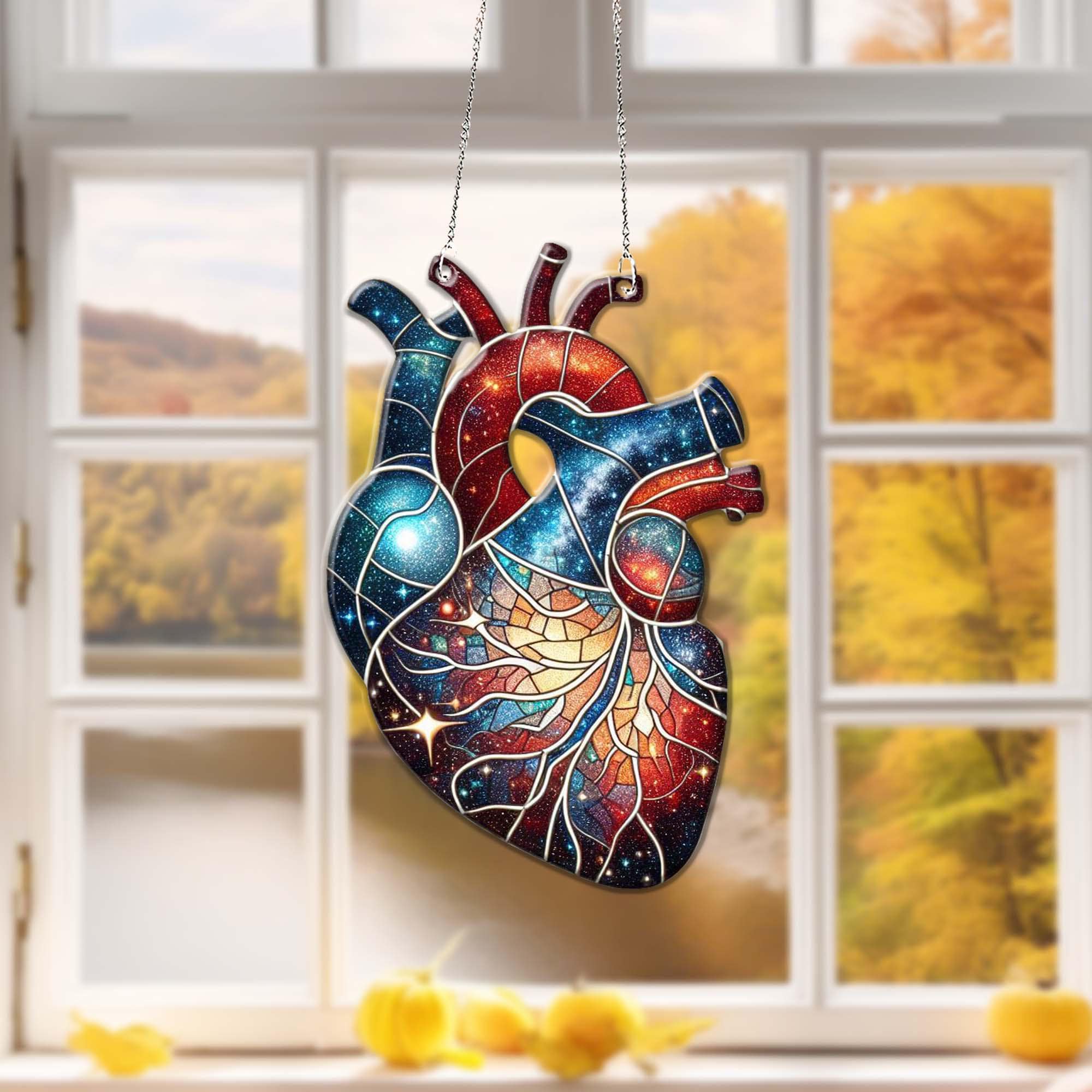 Aesthetic Anatomical Heart Window Hanging, Doctor surgeon nurse, Medical student Gift,  Heart Surgeon gift, Medical professional gift
