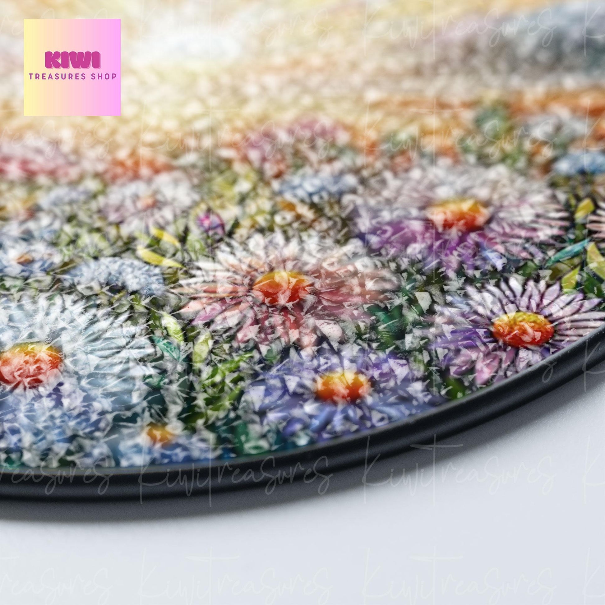 Aster Flowers GLASS Suncatcher Hanging, 20th Anniversary Flower glass, Window hanging, Aster field lover gift, Aster Flower suncatcher