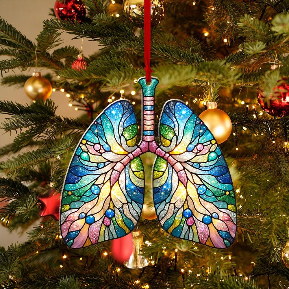 Aesthetic LunG Christmas ornament, anatomical lungs ornament, Respiratory Therapist Gift,  Pulmonologist Gift, Lung surgery gift,