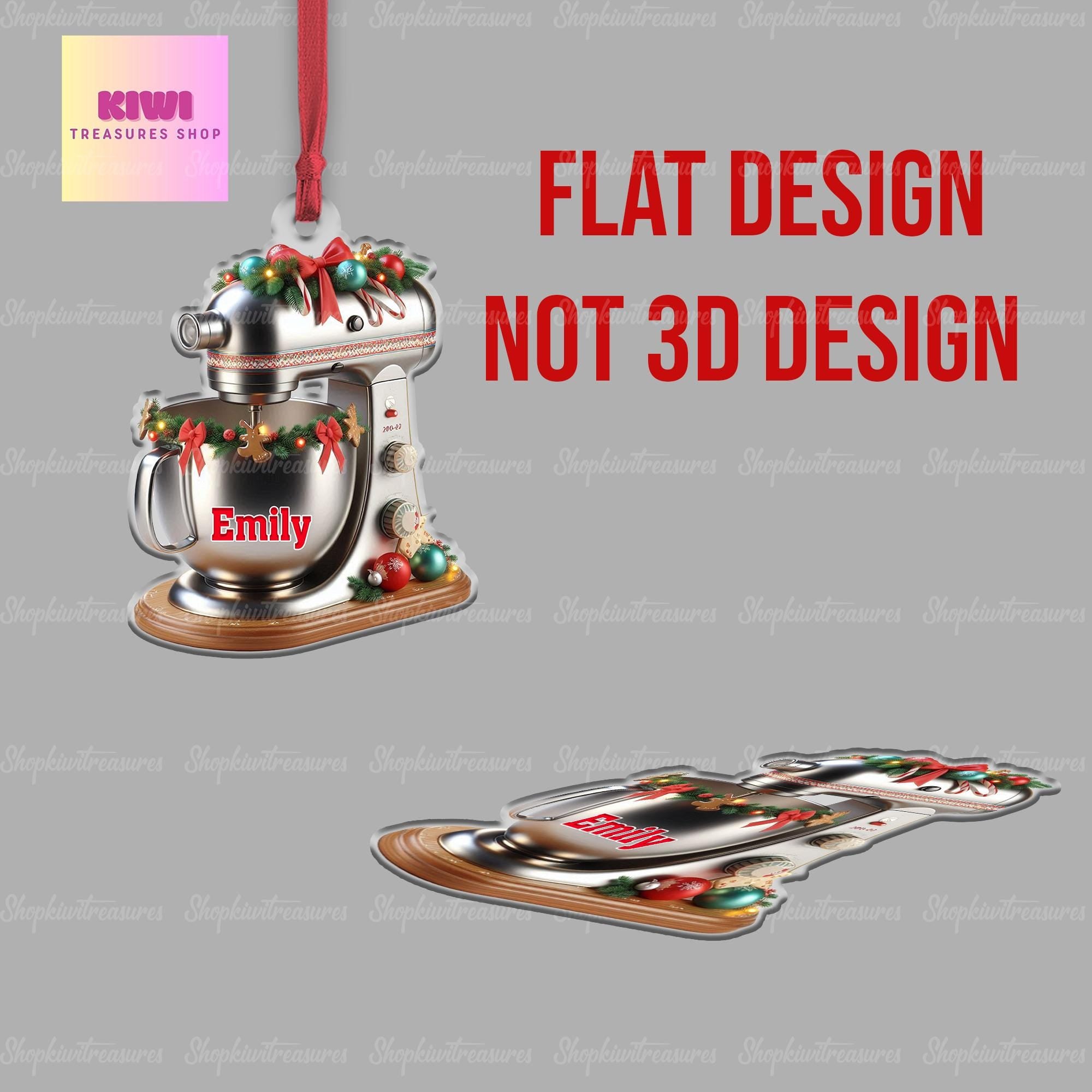 Custom Mixer Ornament • Personalized Baking Kitchen FLAT Christmas Decoration