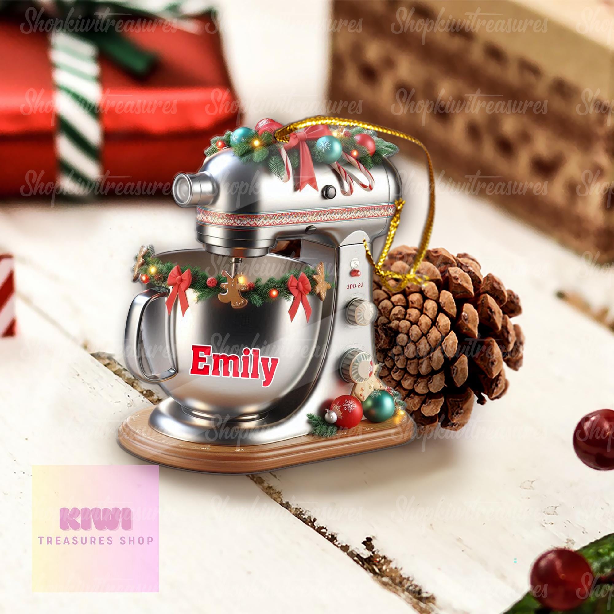Custom Mixer Ornament • Personalized Baking Kitchen FLAT Christmas Decoration