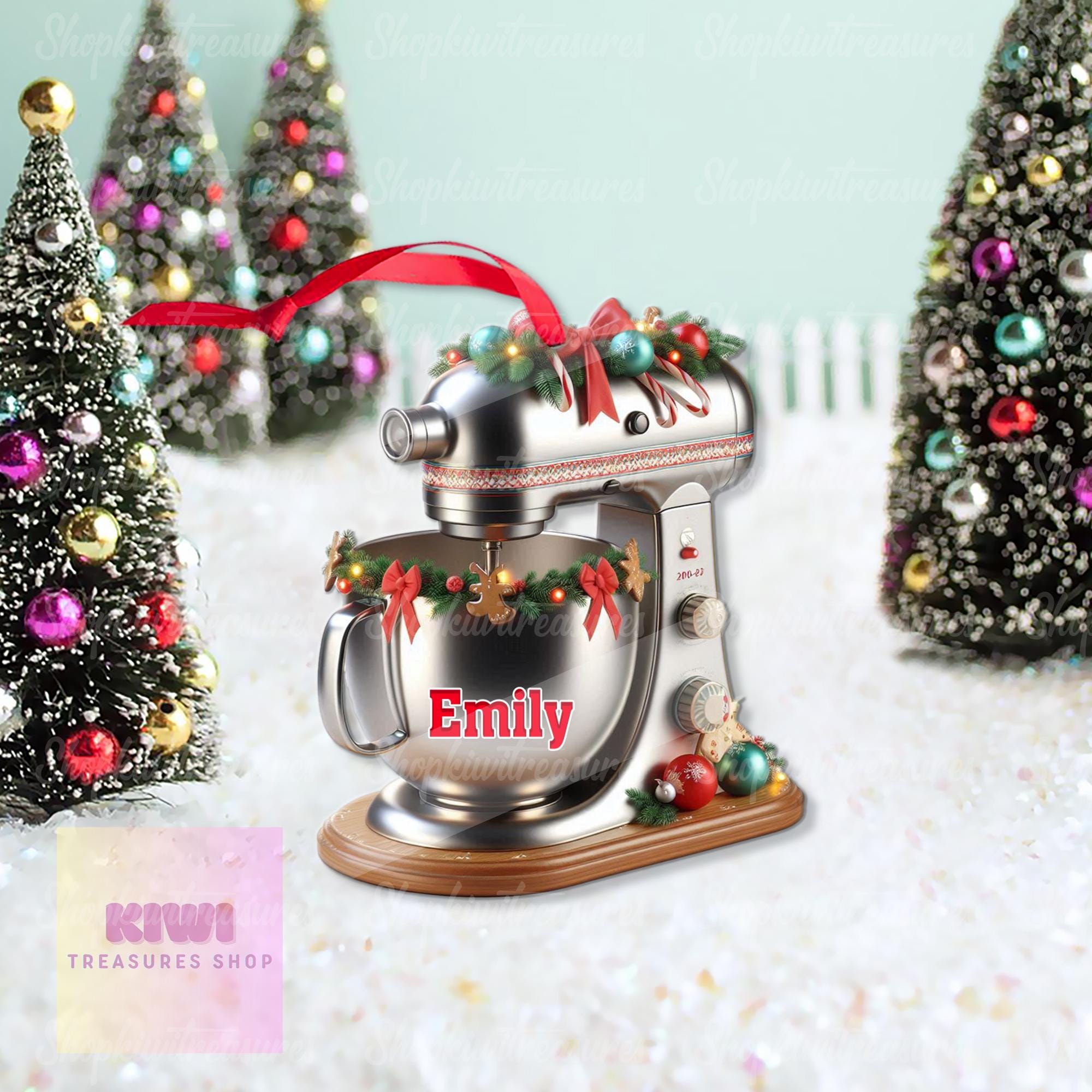 Custom Mixer Ornament • Personalized Baking Kitchen FLAT Christmas Decoration