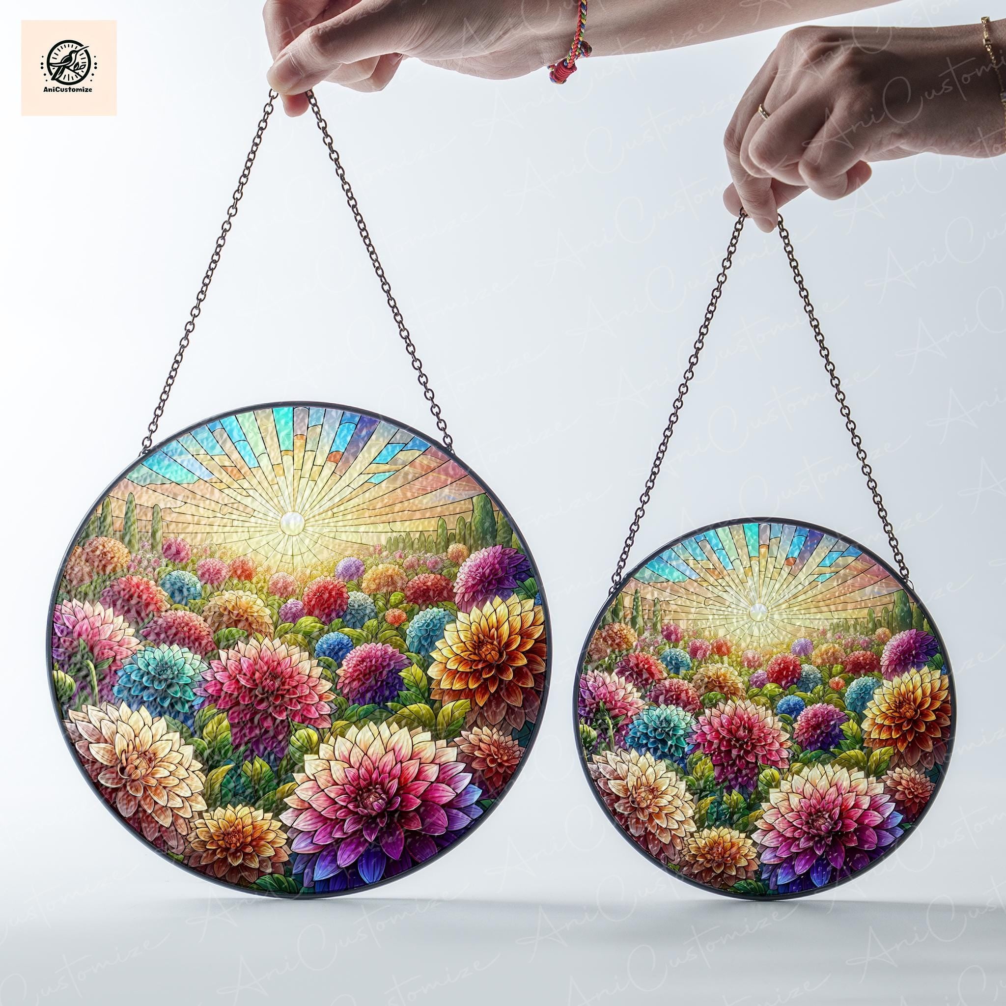 Dahlias Flower Garden GLASS, Flower Lover Decor,Flower Lover Gift, Dahlias Lover Decor, Flower Decor, Yard Decor, Gift For Mom