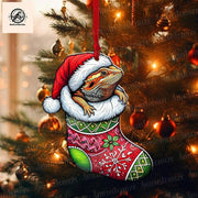 Bearded Dragon Inside Stocking Christmas Ornament, Bearded Dragon Mom Decor, Reptile Ornament, Reptile Mom Gift, Reptile Lover Decor